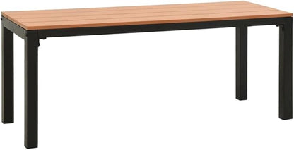 Vintage Steel Garden Bench Brown and Black Outdoor Seating for Patio and Balcony Durable Steel Frame with Wood Plastic Composite Construction 43.3 Inch Length Supports 330.7