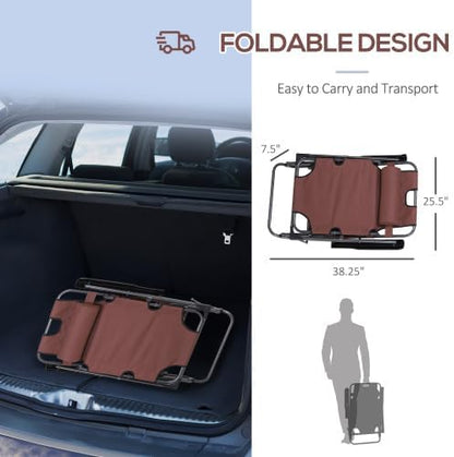 3-in-1 Oversized Sun Tanning Chair with Mat & Face Hole, Heavy Duty Folding Chaise Lounge - 5-Position Adjustable Outdoor Chair for Beach, Pool, Patio, Lawn, Yard - Includes Pillow (Brown 2)