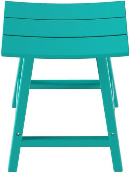 Costaelm 24" Height Outdoor Bar Stools, All-Weather Bar Stools, Adirondack Poly Patio Bar Stool for Patio, Deck, Kitchen Counter and Garden, Turquoise