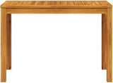 vidaXL - Solid Wood Acacia Outdoor Patio Dining Table 43.3"x21.7"x29.5" - Modern Rectangular Table for Garden Terrace - Photo 9