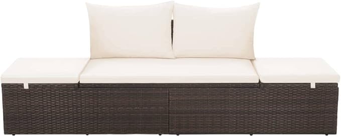 Patio Bed,Pool Lounge Chairs,Outdoor Chaise Lounge,Patio Lounge Chair,Outdoor Furniture,Outdoor Garden Chair,for Pool Side,Balcony,Beach,Yard,Brown 76.8"x23.6" Poly Rattan