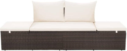 Patio Bed,Pool Lounge Chairs,Outdoor Chaise Lounge,Patio Lounge Chair,Outdoor Furniture,Outdoor Garden Chair,for Pool Side,Balcony,Beach,Yard,Brown 76.8"x23.6" Poly Rattan