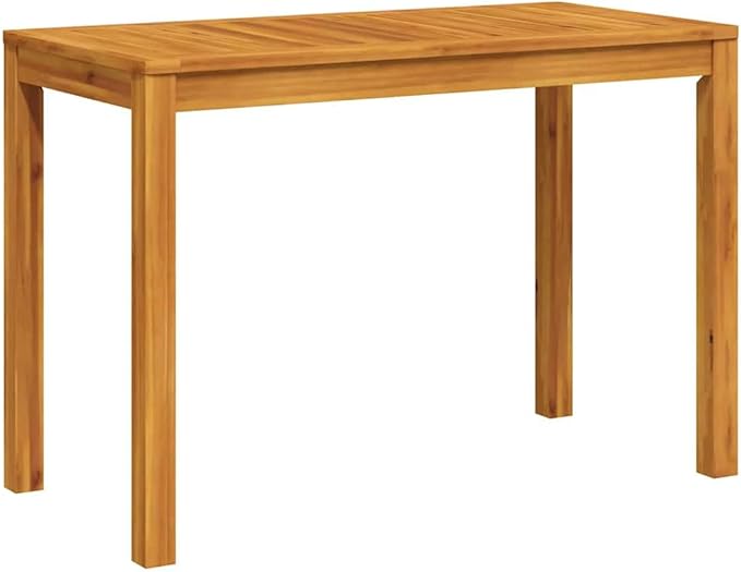 vidaXL - Solid Wood Acacia Outdoor Patio Dining Table 43.3"x21.7"x29.5" - Modern Rectangular Table for Garden Terrace - Photo 1