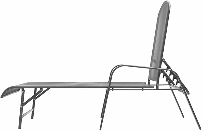 Sun Lounger Chair,Outdoor Chaise Lounge, Sun Relaxing Chaise Lounge Beach Chaise Lounge Sun Lounger Steel Anthracite for Poolside Garden Balcony Patio Yard