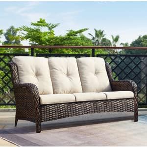 HUMMUH Outdoor Furniture 4 Pieces Patio Furniture Set Wicker Outdoor Sectional Sofa with 2 Patio Chairs - Photo 3
