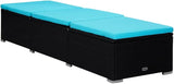 Black PE Rattan Sun Lounger, Powder-Coated Steel Frame, Adjustable Outdoor Chaise Lounge Chair with Cushion - Photo 3
