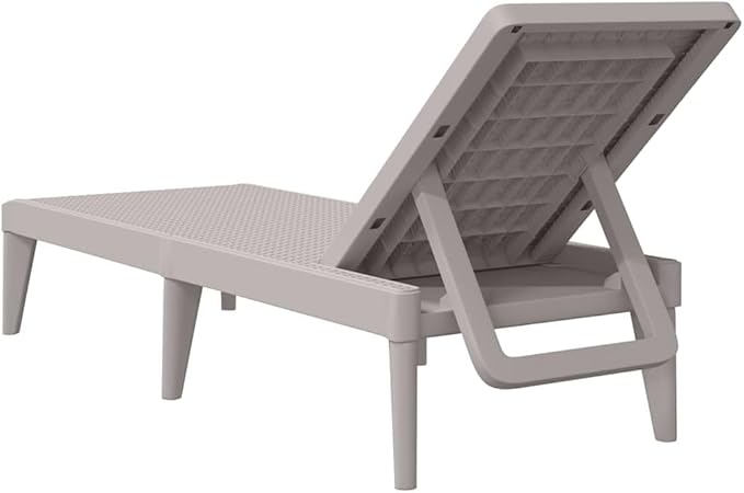 Adjustable Sun Lounger for Garden Patio, Brown Polypropylene Outdoor Recliner Chair, Ergonomic Basketweave Design - Photo 6