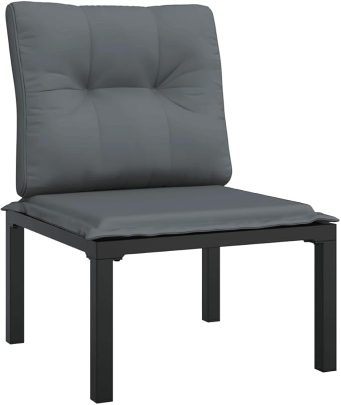 4-Piece Garden Lounge Set Black and Grey Modular Poly Rattan Outdoor Furniture with Cushions for Patio Balcony - Photo 5