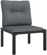4-Piece Garden Lounge Set Black and Grey Modular Poly Rattan Outdoor Furniture with Cushions for Patio Balcony - Photo 5