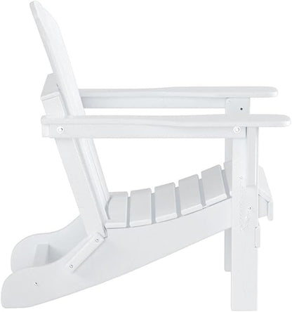 Costaelm Outdoor Folding Chair, Outdoor Seating Folding Firepit Chairs, All Weather Poly Adirondack Chair for Deck Backyard Garden Lawn Pool Patio, White