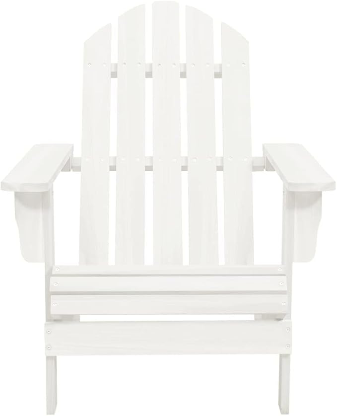 Patio Adirondack Chair with Table Solid Fir Wood White Garden Furniture - Photo 6