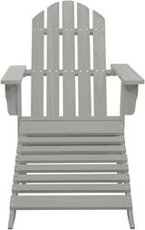 Patio Furniture Set with Ottoman and Table Solid Fir Wood Gray Outdoor Adirondack Chair for Garden Balcony Porch - Photo 6