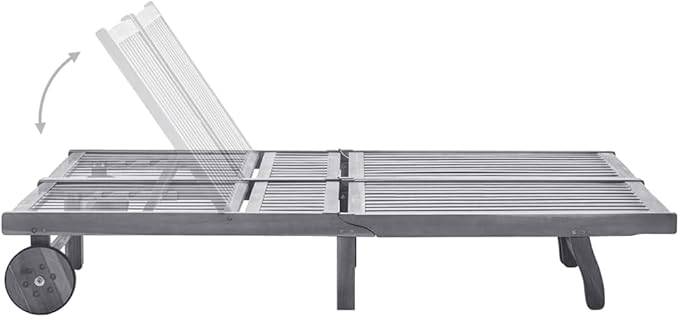 Outdoor 2-Person Sun Lounger with Cushions, Solid Acacia Wood Patio Chaise Lounge - Photo 4