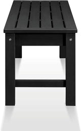 Psilvam Knight Bench Set of 2, Two Person Outdoor Poly Lumber Patio Backless Bench - Photo 5