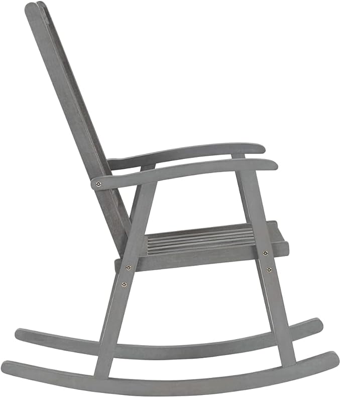 Wooden Rocking Chair with Cream Cushions - Photo 5