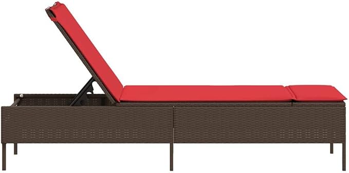 Patio Sun Lounger with Adjustable Backrest, Outdoor Chaise Lounge Chair with Removable Cushion - Photo 5