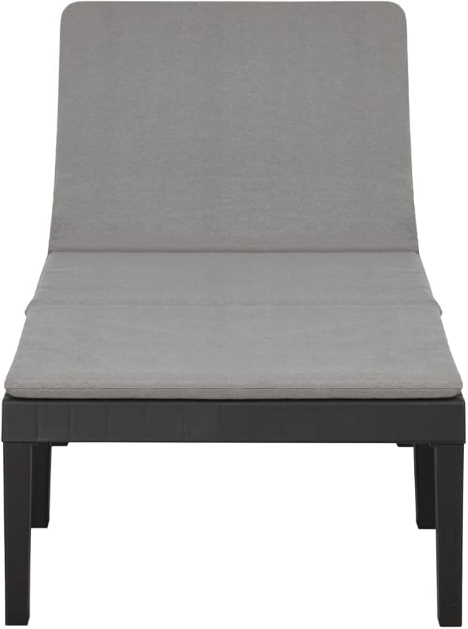 Sunlounger Anthracite Plastic Large Multi-Position Backrest Outdoor Recliner Poolside Recliner for Outside Balcony - Photo 5