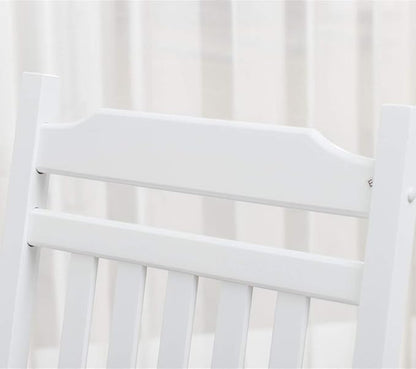 Wood Rocking Chair Porch Rocker Classic Outdoor Patio Outdoor Indoor Furniture for Balcony, Backyard, Garden, Outside, White