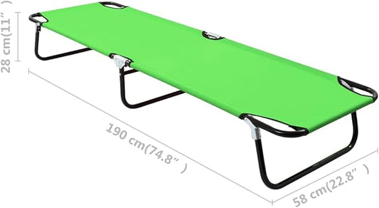 Folding Sun Lounger 22.8"x74.8"x11", 600D Polyester PE Coating, Steel Frame 265 lbs, Patio Pool Outdoor