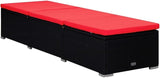 Sun Lounger with Cushion and Tea Table Poly Rattan Red Beach Chair Patio Chaise Lounge for Yard Balcony - Photo 4