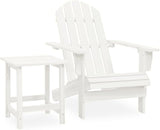 Patio Adirondack Chair with Table Solid Fir Wood White Garden Furniture - Photo 1