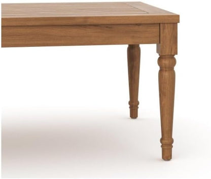 Brown Solid Wood Coffee Table for Patio, Rectangular Coffee Table with Timeless Design for Garden, Deck, or Outdoor Seating Areas