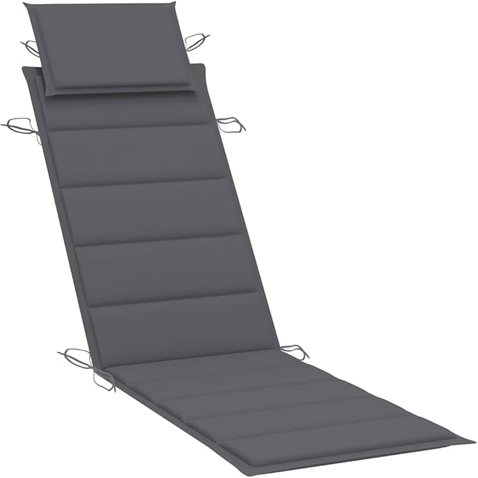 Patio Sun Lounger with Cushion, Solid Acacia Wood Outdoor Chaise Lounge for Poolside, Backyard - Photo 7