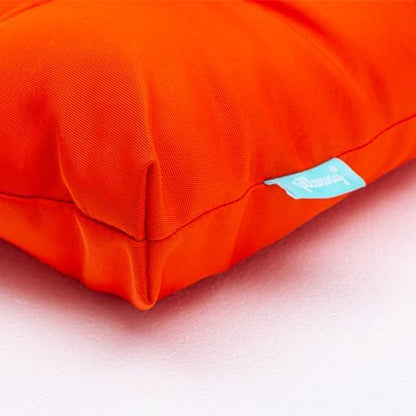 QILLOWAY Outdoor Patio Wicker Seat Cushions Group Loveseat/Two U-Shape/Two Lumbar Pillows for Patio Furniture,Wicker Loveseat,Bench,Porch,Settee of 5 (Orange)