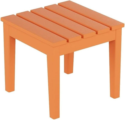 Costaelm Small Outdoor Side Table, Patio End Table Weather Resistant Outdoor Coffee Table, Square Conversation Table for Indoor, Porch, Balcony, Garden, Poolside, Deck, Orange