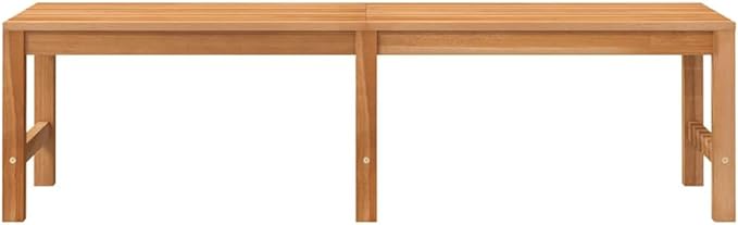 Solid Teak Wood Garden Bench 59.1 Inch Long Brown Outdoor Furniture for Patio Garden Entryway Durable Vintage Design Easy Assembly Seats 3