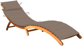 Sunlounger Taupe Solid Acacia Wood Standard Foldable Sunlounger Outdoor Recliner Outdoor Chaise Lounge for Pool Outside - Photo 1