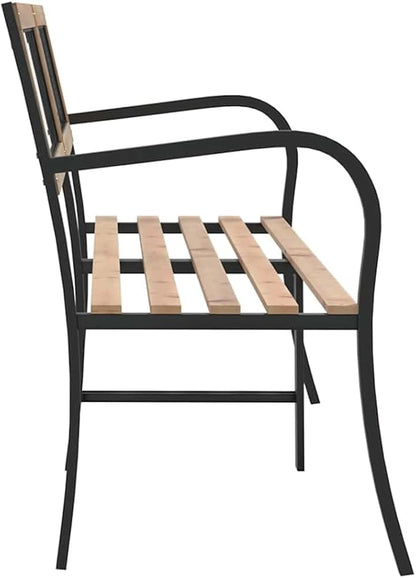 Twin Garden Bench Natural Wood Chinese fir Wood Large Durable for Garden and Patio