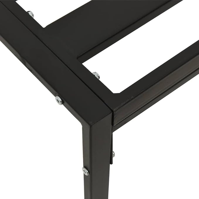 Modern Black Powder-Coated Steel Garden Coffee Table Small Durable Outdoor Furniture for Terrace Patio Balcony UV - Photo 5
