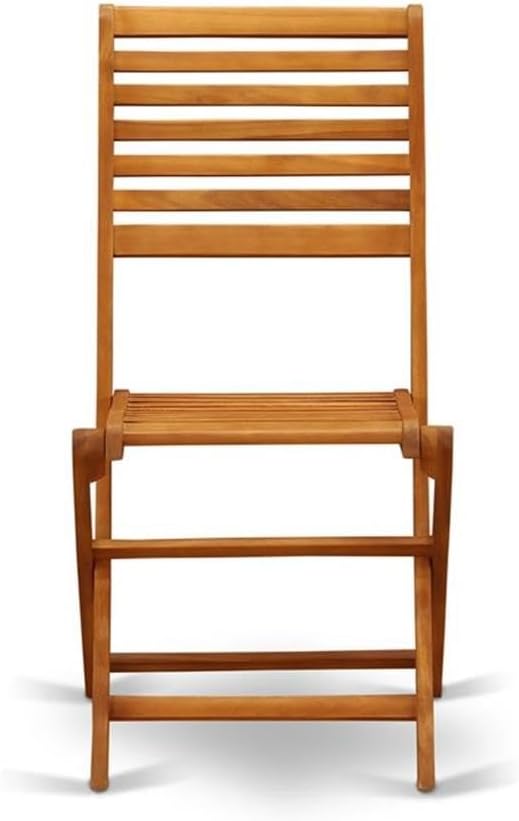 East West Furniture BBSCWNA Cameron Foldable Outdoor Dining Chairs - Acacia Wood, Set of 2, Natural Oil