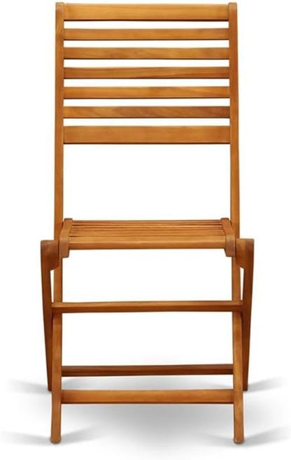 East West Furniture BBSCWNA Cameron Foldable Outdoor Dining Chairs - Acacia Wood, Set of 2, Natural Oil