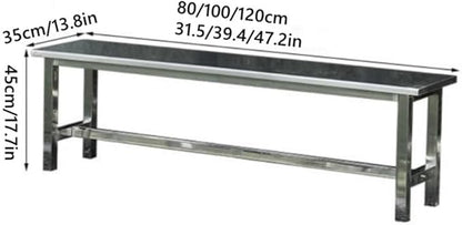 304 Stainless Steel Benches, Outdoor Garden Bench with Large Load-Bearing Capacity, Commercial Use Long Bench, Bench Seat for Patio, Park, Locker Room(120cm/47.2in)