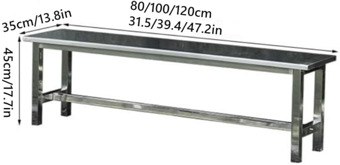 304 Stainless Steel Benches, Outdoor Garden Bench with Large Load-Bearing Capacity, Commercial Use Long Bench, Bench Seat for Patio, Park, Locker Room(80cm/31.5in)