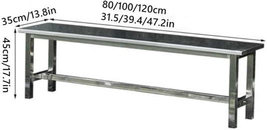 304 Stainless Steel Benches, Outdoor Garden Bench with Large Load-Bearing Capacity, Commercial Use Long Bench, Bench Seat for Patio, Park, Locker Room(80cm/31.5in)