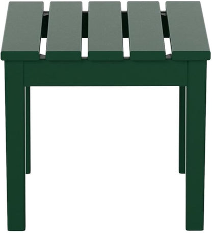 Costaelm Small Outdoor Side Table, Patio End Table Weather Resistant Outdoor Coffee Table, Square Conversation Table for Indoor, Porch, Balcony, Garden, Poolside, Deck, Dark Green