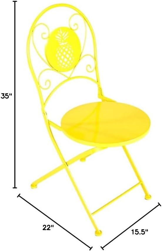 The Lakeside Collection Foldable Metal Icon Tables or Chairs - Pineapple Chair