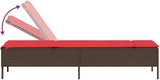 Patio Sun Lounger Brown Adjustable Reclining Outdoor Chaise Lounge with Removable Cushions - Photo 7