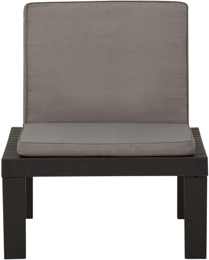 Patio Lounge Chair with Cushion Plastic Gray Front Porch Furniture Outdoor Chair Outdoor Furniture Suitable for lawns, Pools and patios.
