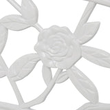 Traditional Cast Aluminum and Cast Iron Garden Bench with Decorative Inlays, White Finish for Patio and Park Seating - Photo 4