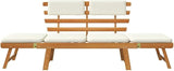 Garden Bench Deck Bench Patio Bench with Cushions 2-in-1 74.8" Solid Acacia Wood - Photo 4