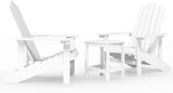 Adirondack Chairs and Table Set HDPE White Outdoor Patio Furniture for Garden Terrace with Weather-Resistant - Photo 2