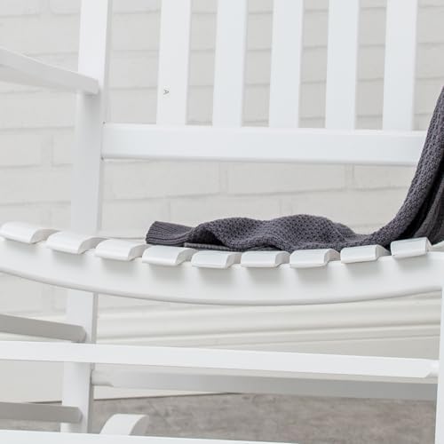 Wooden Porch Rocking Chairs Outside Outdoor Rockers for Adults Furniture for Living Room Patio Lounge Garden Indoor White