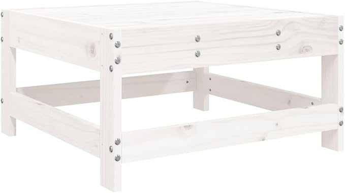 vidaXL Patio Footstool - White Solid Pine Wood - Photo 6
