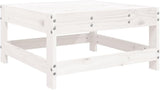 White Outdoor Ottoman 24.4 x 24.4 x 12.6 in Solid Pine Wood Weather-Resistant Patio Stool Doubles as Coffee Table for - Photo 5