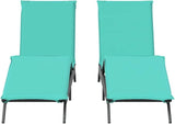 Patio Sun Lounger Set of 2, Adjustable Outdoor Chaise Lounge Chair with Removable Cushion - Photo 5