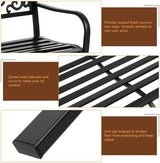 50" Outdoor Garden Bench, Patio Furniture Metal Outdoor Chair with Steel Frame - Photo 5